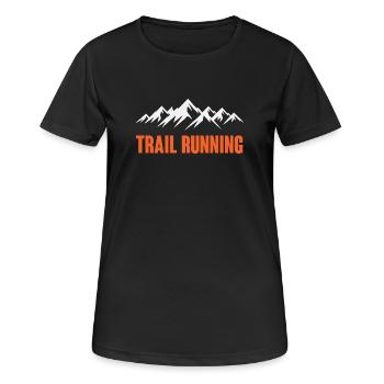 Course sur sentier - T-shirt respirant Femme - noir - Devant - AI Model Female 172 light (172cm)
