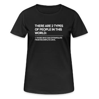 Analyse des statistiques Extrapolation de la science des données - T-shirt respirant Femme - noir - Devant - AI Model Female 172 light (172cm)