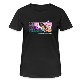 Me Bed Pillow Dream Illustration - Women's Breathable T-Shirt - black - Front - AI Model Female 172 light (172cm)