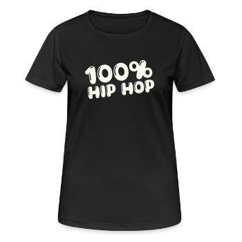 100,-_hip_hop- - T-shirt respirant Femme - noir - Devant - AI Model Female 172 light (172cm)