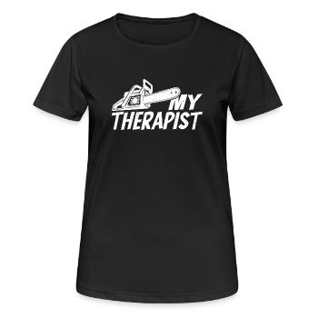 Mon thérapeute - T-shirt respirant Femme - noir - Devant - AI Model Female 172 light (172cm)