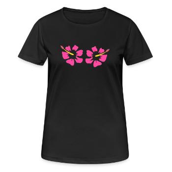 Fleur Rose Rose Fleur Fleurs Rose Rose Fleurs - T-shirt respirant Femme - noir - Devant - AI Model Female 172 light (172cm)