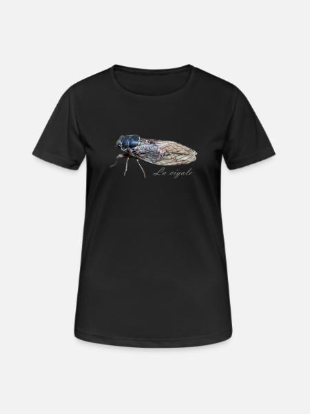 la cigale - T-shirt respirant Femme - noir