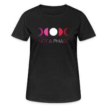 Mois de la fierté LGBTQ - Pas une phase - Lesbienne - T-shirt respirant Femme - noir - Devant - AI Model Female 172 light (172cm)