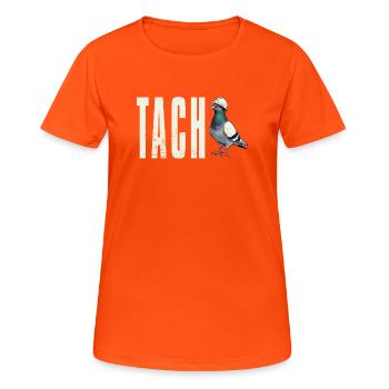 T-Shirt Ruhrpott Tach Dialekt Taube Ruhrgebiet - Frauen T-Shirt atmungsaktiv - Neonorange - Vorne - AI Model Female 172 dark (172cm)