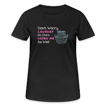 Playful Laundry Feelings Illustration - Women's Breathable T-Shirt - black - Front - AI Model Female 172 light (172cm)
