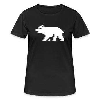 8bit pixel bär - Frauen T-Shirt atmungsaktiv - Schwarz - Vorne - AI Model Female 172 light (172cm)