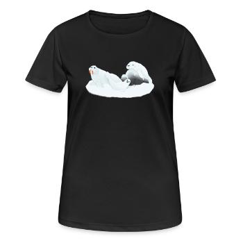 Conférences Tazz | Phoques endormis de l’Arctique - T-shirt respirant Femme - noir - Devant - AI Model Female 172 light (172cm)