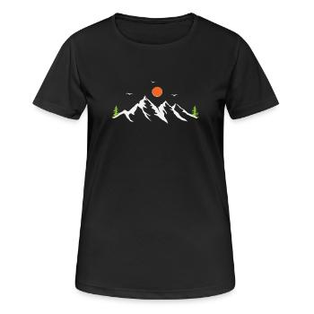 Gebirge - Frauen T-Shirt atmungsaktiv - Schwarz - Vorne - AI Model Female 172 light (172cm)