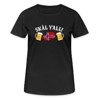 Norway Vacation Norge Fjords Scandinavian Beer Ska - Frauen T-Shirt atmungsaktiv - Schwarz - Vorne - AI Model Female 172 light (172cm)