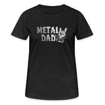 Metal Dad Cadeau Papa Heavy Metal Rock - T-shirt respirant Femme - noir - Devant - AI Model Female 172 light (172cm)