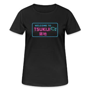 Welcome to Tsukiji - T-shirt respirant Femme - noir - Devant - AI Model Female 172 light (172cm)