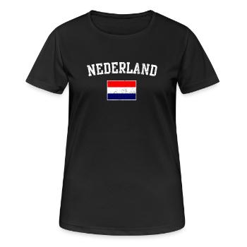 Nederland Arc-Flagge - Frauen T-Shirt atmungsaktiv - Schwarz - Vorne - AI Model Female 172 light (172cm)