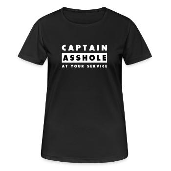 Capitaine Asshole À Votre Service - T-shirt respirant Femme - noir - Devant - AI Model Female 172 light (172cm)