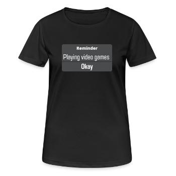 Videospiele spielen - Frauen T-Shirt atmungsaktiv - Schwarz - Vorne - AI Model Female 172 light (172cm)
