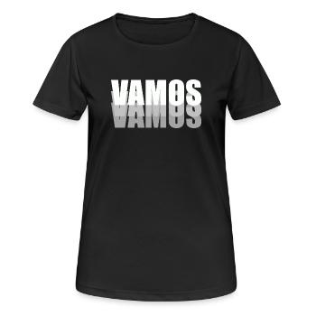 VAMOS - Frauen T-Shirt atmungsaktiv - Schwarz - Vorne - AI Model Female 172 light (172cm)
