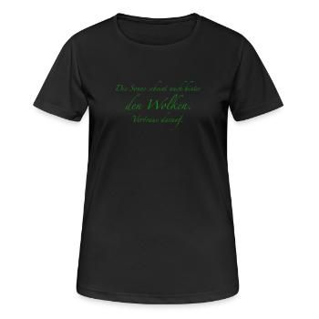 La lumière du soleil derrière les nuages disant - T-shirt respirant Femme - noir - Devant - AI Model Female 172 light (172cm)