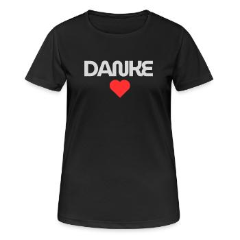 Message de remerciement sincère - T-shirt respirant Femme - noir - Devant - AI Model Female 172 light (172cm)