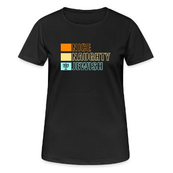 Hanukkah Chanukkah Hanukah - Frauen T-Shirt atmungsaktiv - Schwarz - Vorne - AI Model Female 172 light (172cm)