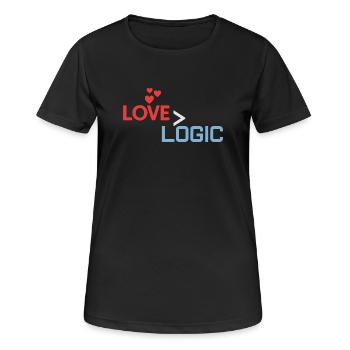 Love Greater Than Logic Design - Women's Breathable T-Shirt - black - Front - AI Model Female 172 light (172cm)