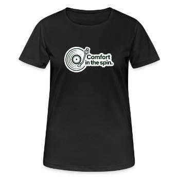 Comfort in the spin Retro Vinyl - Women's Breathable T-Shirt - black - Front - AI Model Female 172 light (172cm)
