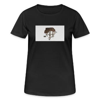 Fantasme de dirigeable steampunk - T-shirt respirant Femme - noir - Devant - AI Model Female 172 light (172cm)