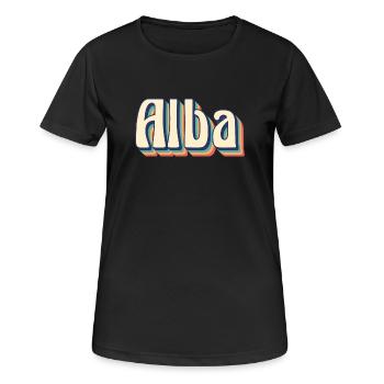 Vintage rétro lever de soleil T-Shirt T-Shirt idée cadeau - T-shirt respirant Femme - noir - Devant - AI Model Female 172 light (172cm)