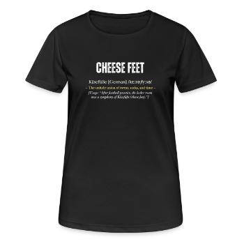 Définition de « Cheese Feet » avec - T-shirt respirant Femme - noir - Devant - AI Model Female 172 light (172cm)
