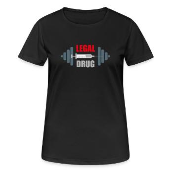 Humour de salle de sport Accro à la musculation - T-shirt respirant Femme - noir - Devant - AI Model Female 172 light (172cm)