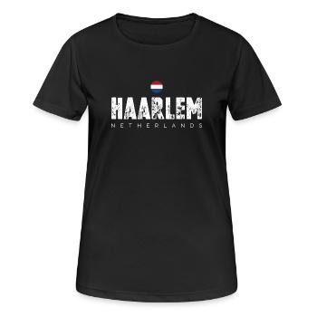 Haarlem Distressed Logo - Women's Breathable T-Shirt - black - Front - AI Model Female 172 light (172cm)