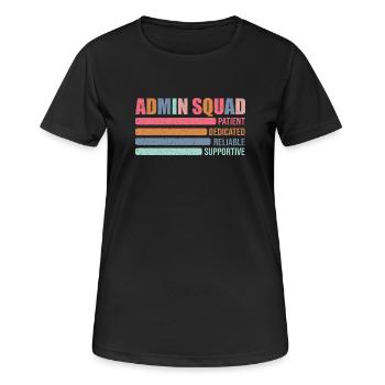 Admin Squad: Farbig Retro Büroteam Geschenk - Frauen T-Shirt atmungsaktiv - Schwarz - Vorne - AI Model Female 172 light (172cm)