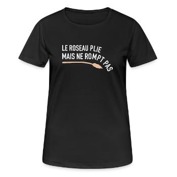 Le roseau pli mais ne rompt pas - Epreuves - T-shirt respirant Femme - noir - Devant - AI Model Female 172 light (172cm)