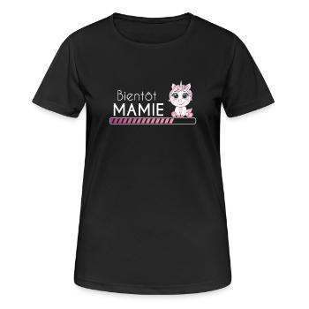 Bientôt mamie licorne - T-shirt respirant Femme - noir - Devant - AI Model Female 172 light (172cm)