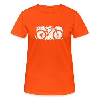 Brushstroke Bicycle Silhouette - Women's Breathable T-Shirt - neon orange - Front - AI Model Female 172 dark (172cm)