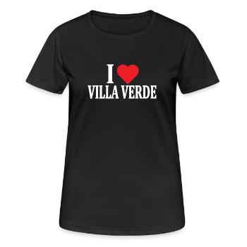 T-Shirt Io amo Villa Verde T-Shirt Sardinien - Frauen T-Shirt atmungsaktiv - Schwarz - Vorne - AI Model Female 172 light (172cm)