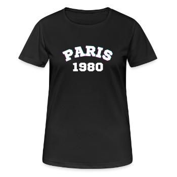 Paris 1980 Design - Frauen T-Shirt atmungsaktiv - Schwarz - Vorne - AI Model Female 172 light (172cm)