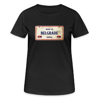 Panneau vintage Belgrade Serbia - T-shirt respirant Femme - noir - Devant - AI Model Female 172 light (172cm)