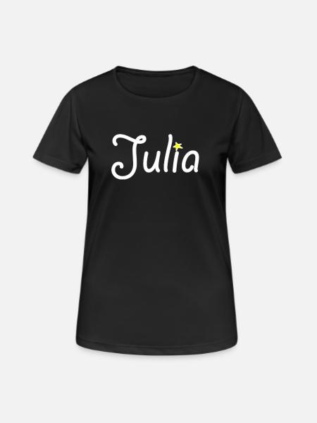 Julia - Frauen T-Shirt atmungsaktiv - Schwarz