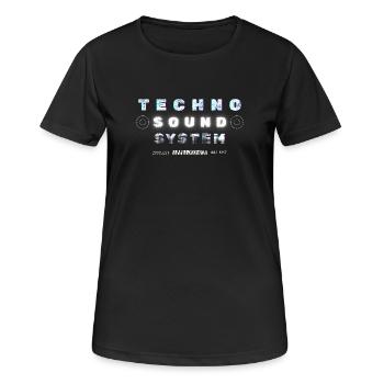 Techno Underground Club Logo - Frauen T-Shirt atmungsaktiv - Schwarz - Vorne - AI Model Female 172 light (172cm)