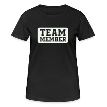 Varsity-style team member - Women's Breathable T-Shirt - black - Front - AI Model Female 172 light (172cm)