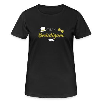 Team Bräutigam - Frauen T-Shirt atmungsaktiv - Schwarz - Vorne - AI Model Female 172 light (172cm)