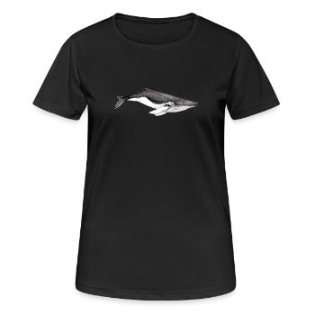 Yubarta - baleine à bosse - baleine à bosse - T-shirt respirant Femme - noir - Devant - AI Model Female 172 light (172cm)