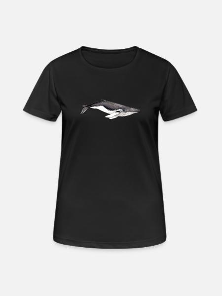 Yubarta - Baleine à bosse - Buckelwal - Frauen T-Shirt atmungsaktiv - Schwarz