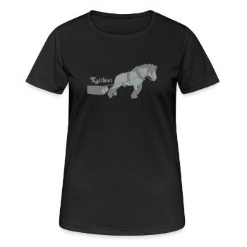 kaltblutzieht - Frauen T-Shirt atmungsaktiv - Schwarz - Vorne - AI Model Female 172 light (172cm)