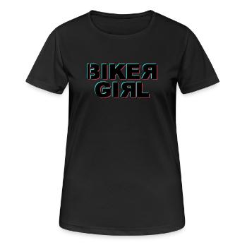Biker Girl Glitch - Frauen T-Shirt atmungsaktiv - Schwarz - Vorne - AI Model Female 172 light (172cm)
