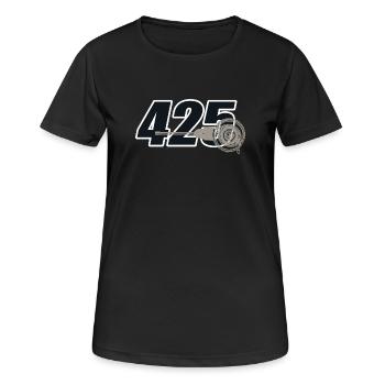 425 German Motorcycle AWO DDR - Frauen T-Shirt atmungsaktiv - Schwarz - Vorne - AI Model Female 172 light (172cm)