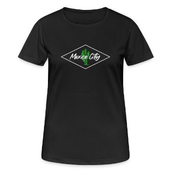 Kaktus Skyline Mexiko Stadt - Frauen T-Shirt atmungsaktiv - Schwarz - Vorne - AI Model Female 172 light (172cm)