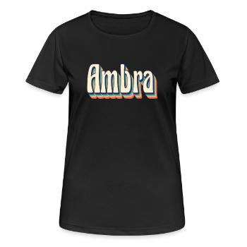 Vintage Retro Bernstein T-Shirt T-Shirt Geschenkidee - Frauen T-Shirt atmungsaktiv - Schwarz - Vorne - AI Model Female 172 light (172cm)