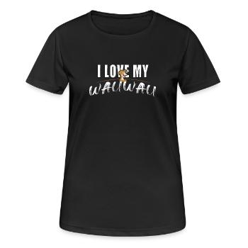 I love my Wauwau - Frauen T-Shirt atmungsaktiv - Schwarz - Vorne - AI Model Female 172 light (172cm)