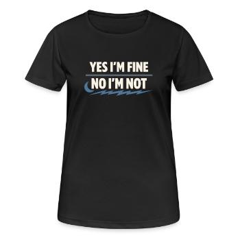 Périménopause Humour Périménopause - T-shirt respirant Femme - noir - Devant - AI Model Female 172 light (172cm)